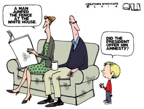 Obama jump fence amnesty funny