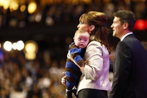Sarah Palin Todd and baby.
