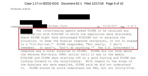FBI false 302 about Flynn phone call